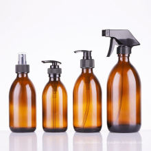 In Stock Household Amber Glass Bottle Cosmetic Glass Pump Bottle